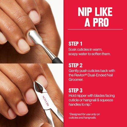 Revlon Full Jaw Cuticle Nipper - Stainless Steel Manicure Tool for Precise Nail Care, Easy Squeeze Spring, 1 Count Avelisse