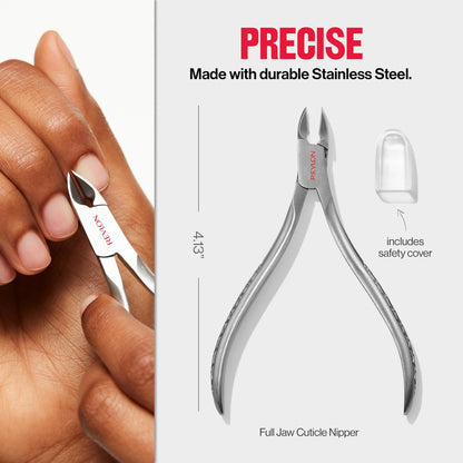 Revlon Full Jaw Cuticle Nipper - Stainless Steel Manicure Tool for Precise Nail Care, Easy Squeeze Spring, 1 Count Avelisse