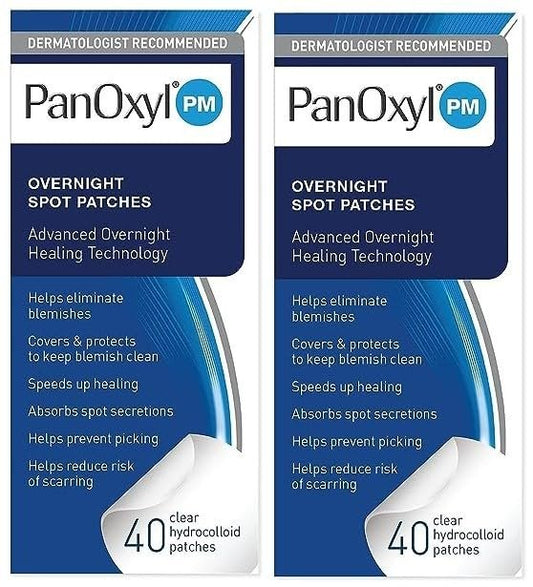PanOxyl PM Overnight Spot Patches (40 Count - Pack of 2) – Advanced Hydrocolloid Healing Technology, Fragrance Free Avelisse