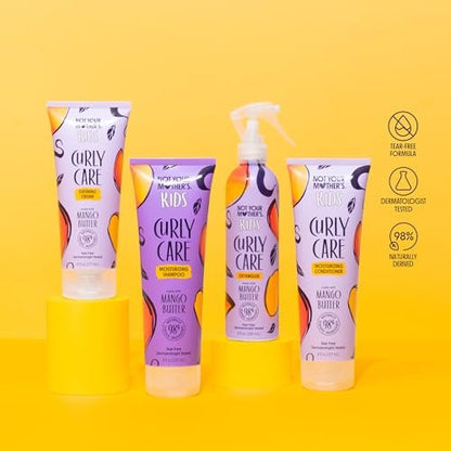 Not Your Mother's Kids Curly Care 4-Pack: Tear-Free Shampoo, Conditioner, Curl Defining Cream & Detangler Spray for All Curl Types Avelisse
