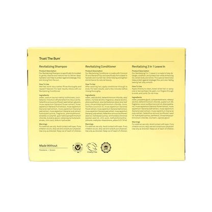 Sun Bum Hair Care Travel Essentials Kit - Revitalizing Shampoo, Conditioner, and 3-in-1 Leave-In Treatment with Aloha Travel Pouch Avelisse