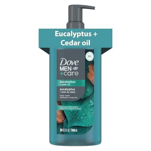 DOVE MEN Eucalyptus + Cedar Oil Moisturizing Body Wash – Sulfate Free, Paraben Free & Dye Free, 26 oz Avelisse