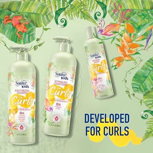 Suave Kids Natural Sweet Almond Honey Curly Hair Detangling Conditioner, Tear Free, No Parabens, No Dyes, 16.5 Oz Pack of 4 Avelisse