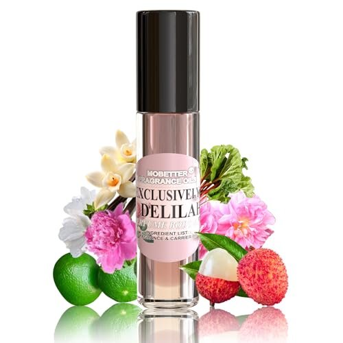 MOBETTER FRAGRANCE OILS Exclusively Delilah Perfume Body Oil – Long Lasting Travel Size with Litchi, Pear, Bergamot, Grapefruit & Pink Pepper Avelisse