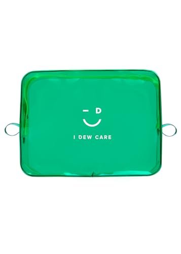 I DEW CARE Green PVC Cosmetic Bag – Clear Standing Makeup Pouch, Water-Resistant Travel Organizer for Women & Men - görsel 2