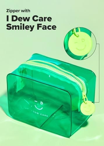I DEW CARE Green PVC Cosmetic Bag – Clear Standing Makeup Pouch, Water-Resistant Travel Organizer for Women & Men - görsel 8