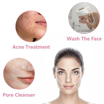 MCIGICM 20-Pack Silicone Facial Cleansing Brush Set - Soft Face Exfoliator Pads for Gentle Skin Care