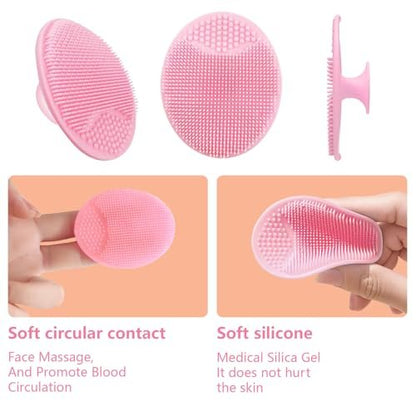 MCIGICM 20-Pack Silicone Facial Cleansing Brush Set - Soft Face Exfoliator Pads for Gentle Skin Care