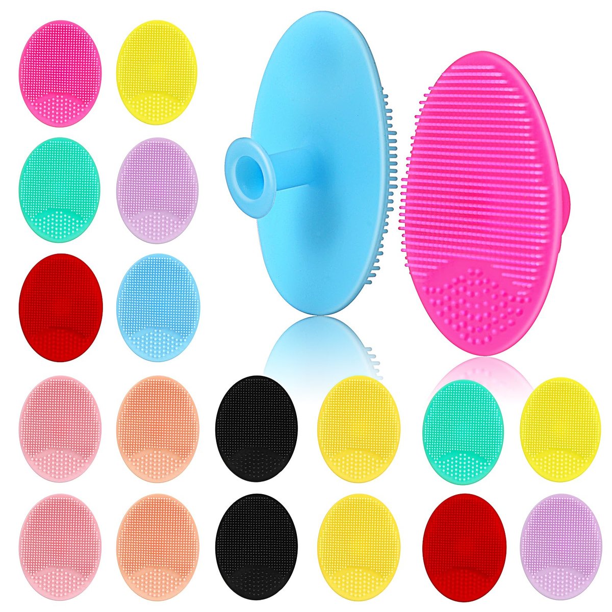 MCIGICM 20-Pack Silicone Facial Cleansing Brush Set - Soft Face Exfoliator Pads for Gentle Skin Care - görsel 1