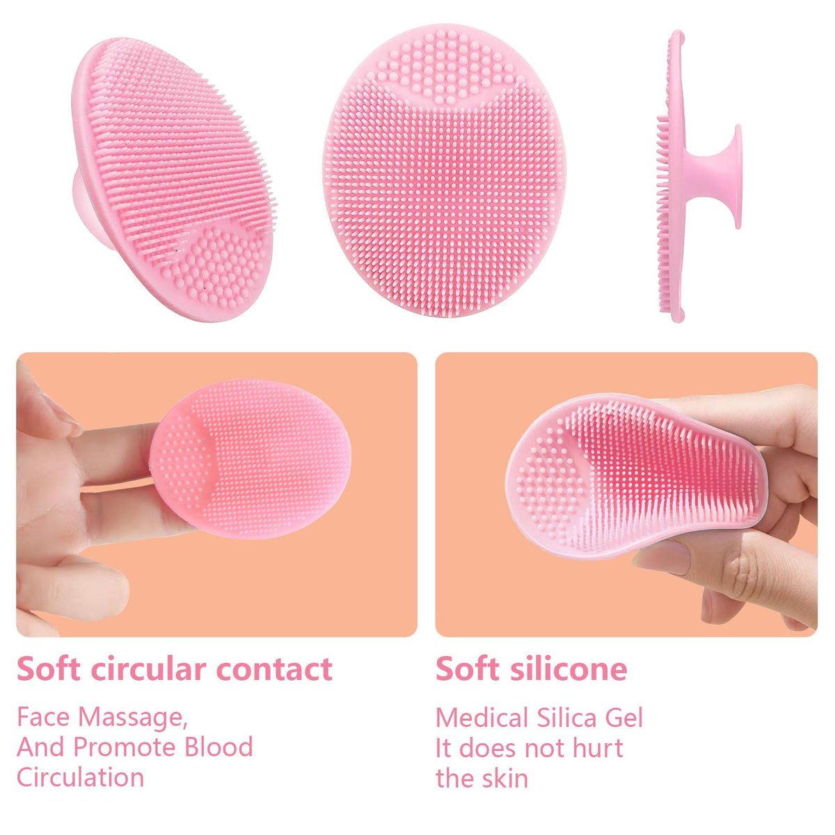 MCIGICM 20-Pack Silicone Facial Cleansing Brush Set - Soft Face Exfoliator Pads for Gentle Skin Care - görsel 9