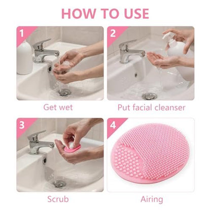 MCIGICM 20-Pack Silicone Facial Cleansing Brush Set - Soft Face Exfoliator Pads for Gentle Skin Care