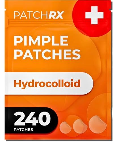 PatchRx Pimple Patches for Face (240 Count) - Hydrocolloid Acne Patches, Zit Stickers for Overnight Spot Treatment Avelisse