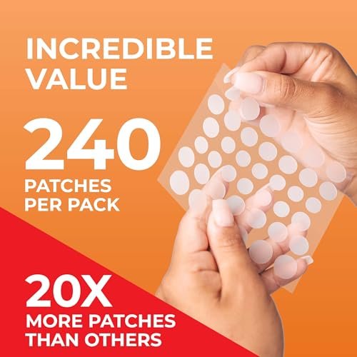 PatchRx Pimple Patches for Face (240 Count) - Hydrocolloid Acne Patches, Zit Stickers for Overnight Spot Treatment Avelisse