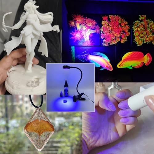 ZOELASS 5W Gooseneck UV Light for Resin Curing - 395-405nm LED Curing Lamp with Flexible Arm & Steel Clamp Avelisse
