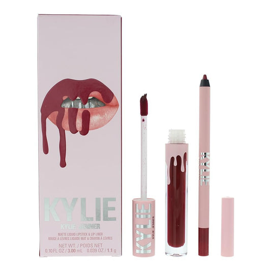 Kylie Cosmetics Matte Lip Kit 403 Bite Me - Soft Dusty Rose Liquid Lipstick & Lip Liner Set (2-Piece)