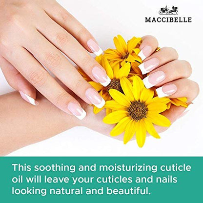 Maccibelle Cuticle Oil for Dry Cracked Cuticles - Refill Size, 4 oz, Pineapple Scent