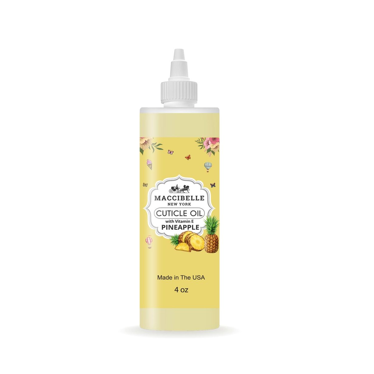 Maccibelle Cuticle Oil for Dry Cracked Cuticles - Refill Size, 4 oz, Pineapple Scent - görsel 1