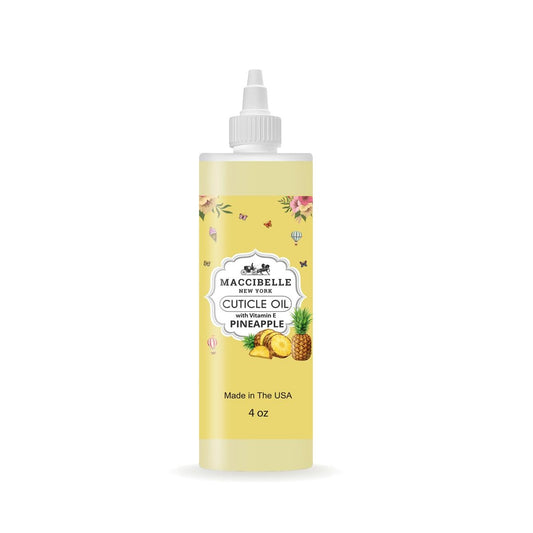 Maccibelle Cuticle Oil for Dry Cracked Cuticles - Refill Size, 4 oz, Pineapple Scent