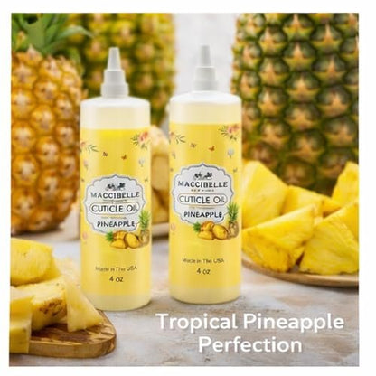 Maccibelle Cuticle Oil for Dry Cracked Cuticles - Refill Size, 4 oz, Pineapple Scent
