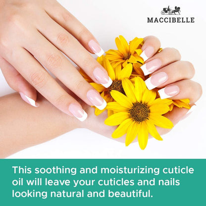 Maccibelle Cuticle Oil for Dry Cracked Cuticles - Refill Size, 4 oz, Pineapple Scent
