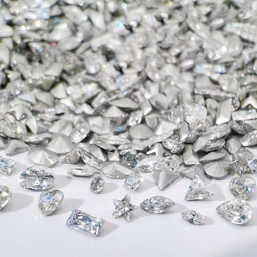50pcs Shiny Zircon Rhinestones, 2-3mm Mini Nail Art Diamonds - 3D Pointed Bottom Crystal Nail Gems for Manicure & Crafts - görsel 16