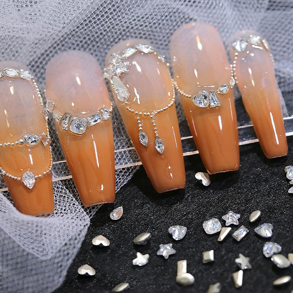 50pcs Shiny Zircon Rhinestones, 2-3mm Mini Nail Art Diamonds - 3D Pointed Bottom Crystal Nail Gems for Manicure & Crafts - görsel 9