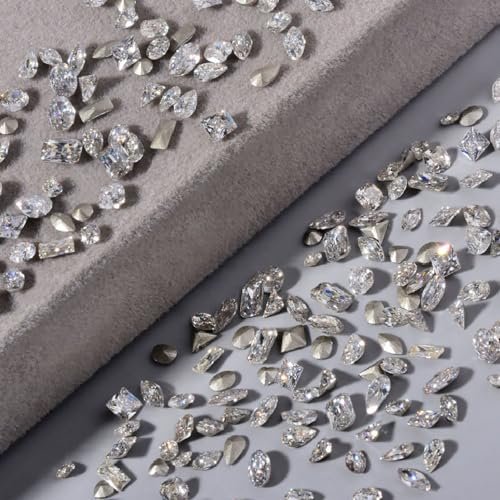 50pcs Shiny Zircon Rhinestones, 2-3mm Mini Nail Art Diamonds - 3D Pointed Bottom Crystal Nail Gems for Manicure & Crafts - görsel 8