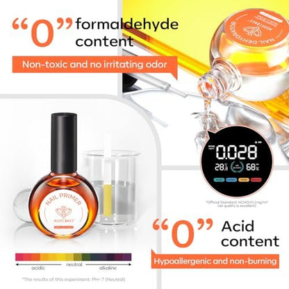 Modelones 30 ml Nail Dehydrator and Primer Kit – Acid Free Natural Prep for Long-Lasting Manicure, Hema-Free Acrylic Nail Supplies Top Coat