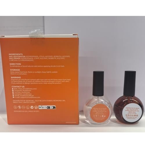 Modelones 30 ml Nail Dehydrator and Primer Kit – Acid Free Natural Prep for Long-Lasting Manicure, Hema-Free Acrylic Nail Supplies Top Coat - görsel 18