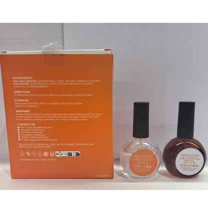 Modelones 30 ml Nail Dehydrator and Primer Kit – Acid Free Natural Prep for Long-Lasting Manicure, Hema-Free Acrylic Nail Supplies Top Coat