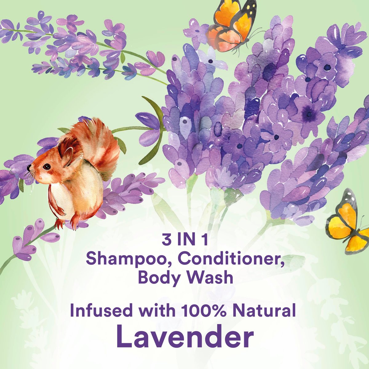 Suave Kids Natural Lavender Oil 3-in-1 Tear Free Body Wash, Shampoo and Conditioner - 16.5 Oz (Pack of 4) - No Sulfates, No Parabens, No Silicones, No Dyes Avelisse
