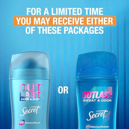 Secret Outlast Antiperspirant Deodorant for Women, 72hr Sweat & Odor Protection, pH Balancing Minerals, Invisible Solid, Hygienic Fresh Scent, 2.6 oz (Pack of 3) Avelisse