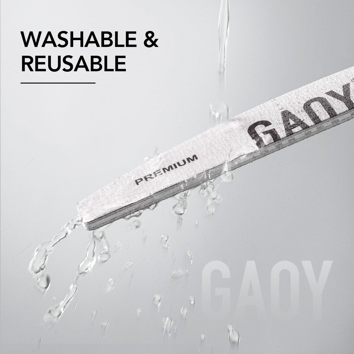 GAOY 10-Piece Professional Half-Moon Nail Files, 100/180 Grit Double-Sided Washable Emery Boards for Acrylic and Gel Nails - görsel 7