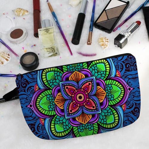 Livel lhood Mandala Flowers Cosmetic Bag - Stylish Small Makeup Organizer Pouch for Women - görsel 6