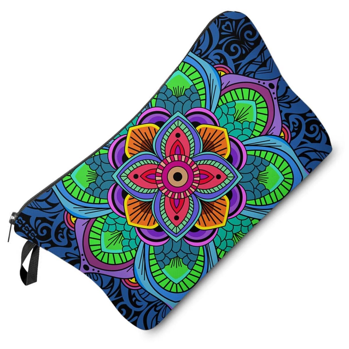 Livel lhood Mandala Flowers Cosmetic Bag - Stylish Small Makeup Organizer Pouch for Women - görsel 1