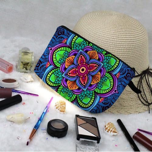 Livel lhood Mandala Flowers Cosmetic Bag - Stylish Small Makeup Organizer Pouch for Women - görsel 12
