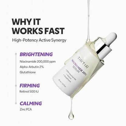 TIRTIR Niacinamide 20% Serum 30ml – High-Concentration Brightening & Pore Care Treatment Avelisse