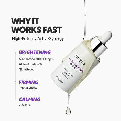 TIRTIR Niacinamide 20% Serum 30ml – High-Concentration Brightening & Pore Care Treatment Avelisse