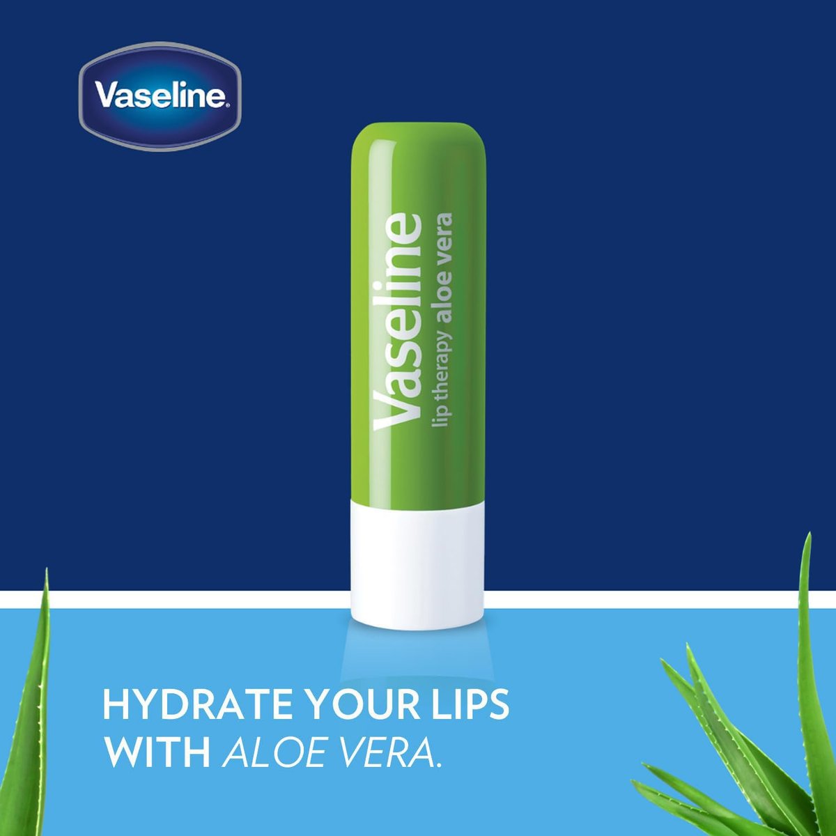 Vaseline Lip Therapy Aloe Fresh 8-Pack – Moisturizing Lip Balm for Very Dry Lips, 0.16 Oz Each Avelisse