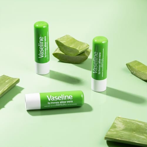 Vaseline Lip Therapy Aloe Fresh 8-Pack – Moisturizing Lip Balm for Very Dry Lips, 0.16 Oz Each Avelisse