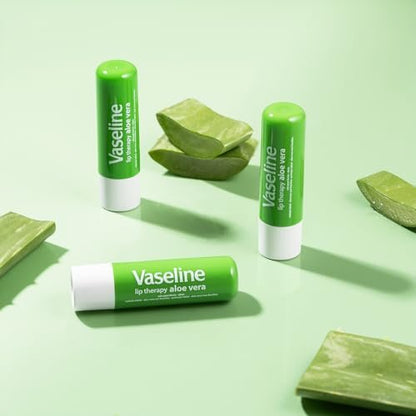 Vaseline Lip Therapy Aloe Fresh 8-Pack – Moisturizing Lip Balm for Very Dry Lips, 0.16 Oz Each Avelisse