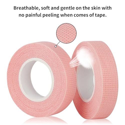 Flezoo 8 Rolls Pink Lash Tape – Breathable Fabric Eyelash Extension Tape (9m/Roll) - görsel 6