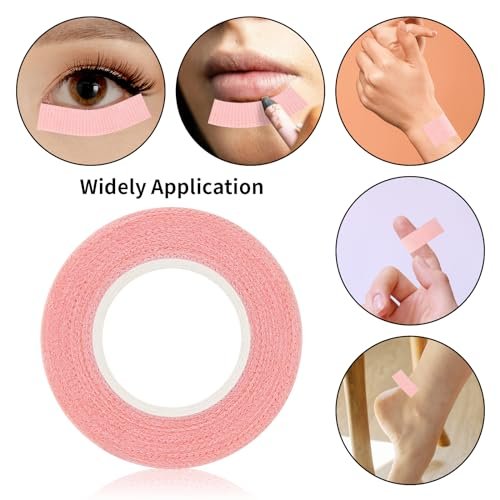 Flezoo 8 Rolls Pink Lash Tape – Breathable Fabric Eyelash Extension Tape (9m/Roll) - görsel 14