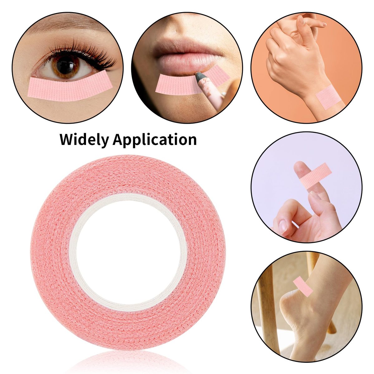 Flezoo 8 Rolls Pink Lash Tape – Breathable Fabric Eyelash Extension Tape (9m/Roll) - görsel 13