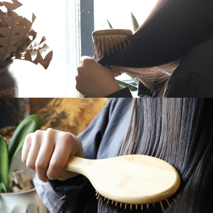 SAMEBUTECO Bamboo Hair Brush Set – 4 Styles Paddle Detangling Brushes for Thick, Thin, Curly, and Dry Hair, Women and Girls, Travel Portable