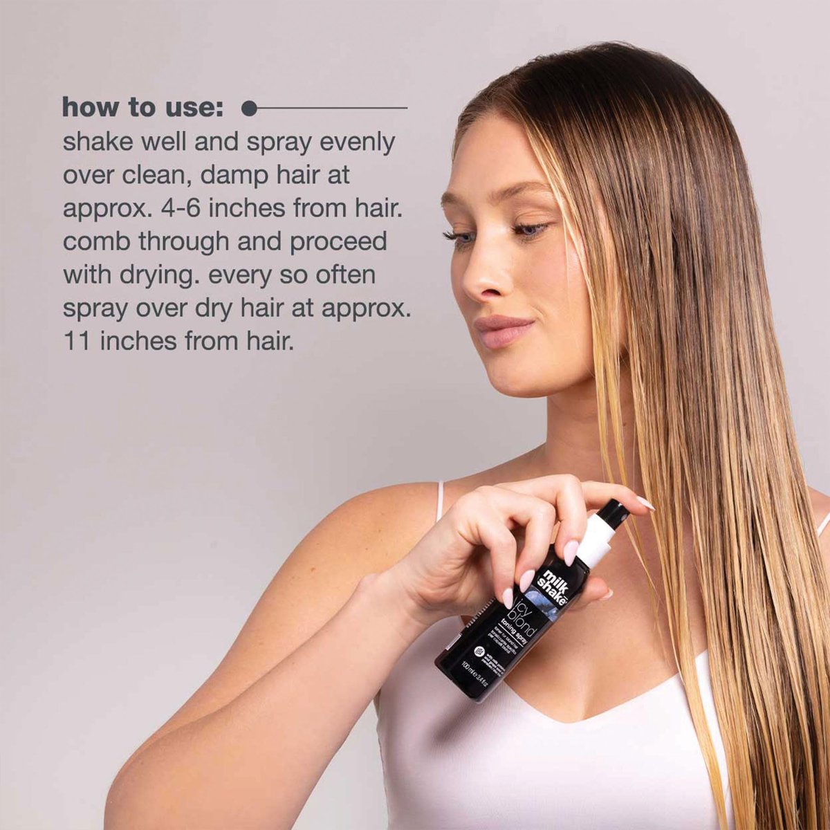 milk_shake Icy Blond Toning Spray - Leave-In Toner with Black Pigment for Platinum Blonde Hair - Adds Softness, Shine, and Detangling - 3.4 fl oz - görsel 11