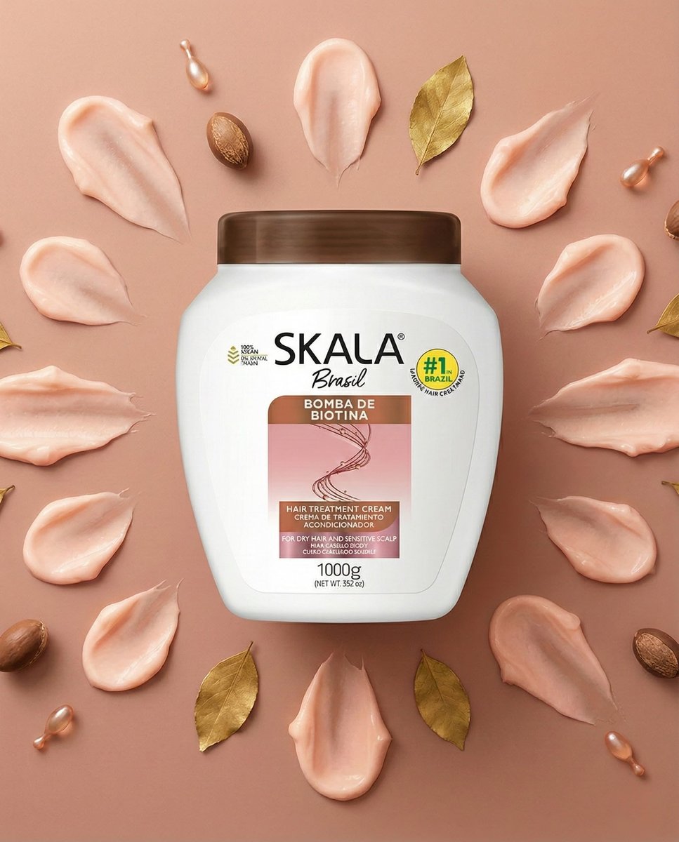Skala Expert Biotin Bomb Hair Cream 1 Kg (35.2 oz) - Strengthens and Nourishes Weak, Damaged Hair with NutriForce Technology - görsel 9