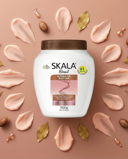 Skala Expert Biotin Bomb Hair Cream 1 Kg (35.2 oz) - Strengthens and Nourishes Weak, Damaged Hair with NutriForce Technology