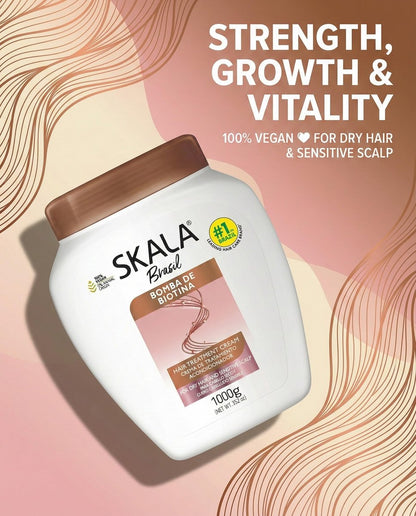 Skala Expert Biotin Bomb Hair Cream 1 Kg (35.2 oz) - Strengthens and Nourishes Weak, Damaged Hair with NutriForce Technology