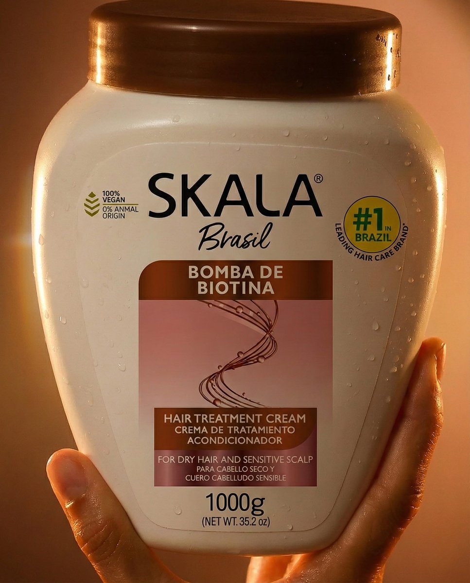 Skala Expert Biotin Bomb Hair Cream 1 Kg (35.2 oz) - Strengthens and Nourishes Weak, Damaged Hair with NutriForce Technology - görsel 13